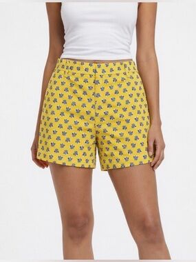 J. Crew Yellow Printed Cotton Shorts